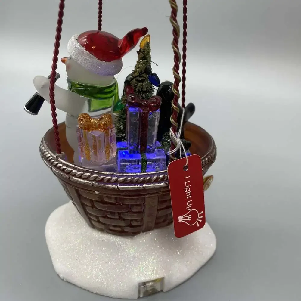Christmas Lighted Hot Air Balloon w/ Snowman & Penguins by JC Penney Home Tested